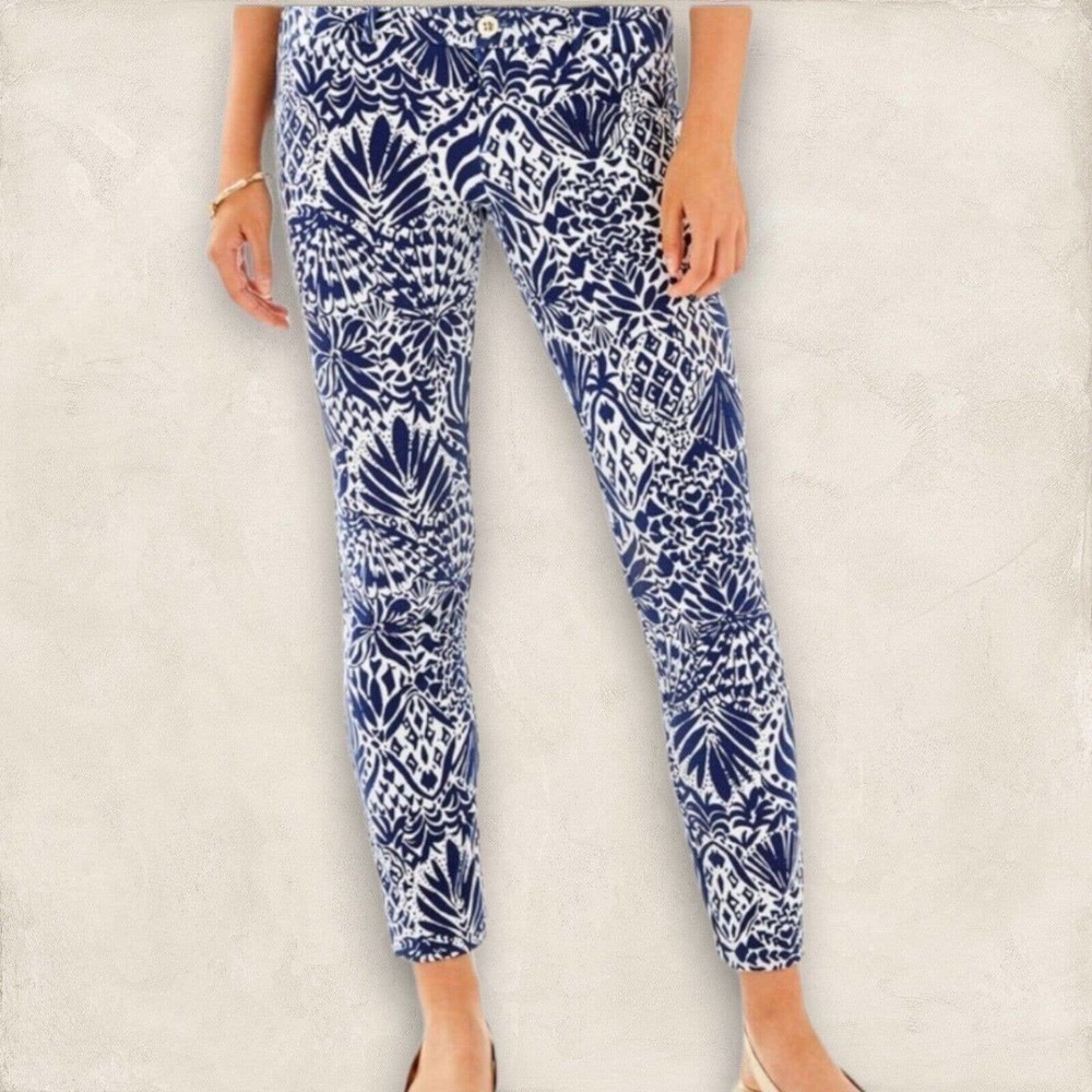 Nwt Lilly Pulitzer Kelly Knit Skinny Ankle Pants Navy Size 4 - Picture 5 of 7